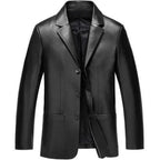 Blazer ajustado para hombre en Leder-Optik: elegante chaqueta informal elegante y de negocios, leichtes Premium Sakko para frutas y hierbas 