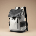 MATE ELAN PU-Leder Laptop-Rucksack – Wasserdicht, Flip-Top, 15,6 Zoll, Casual Reise- & Schulrucksack für Herren & Damen