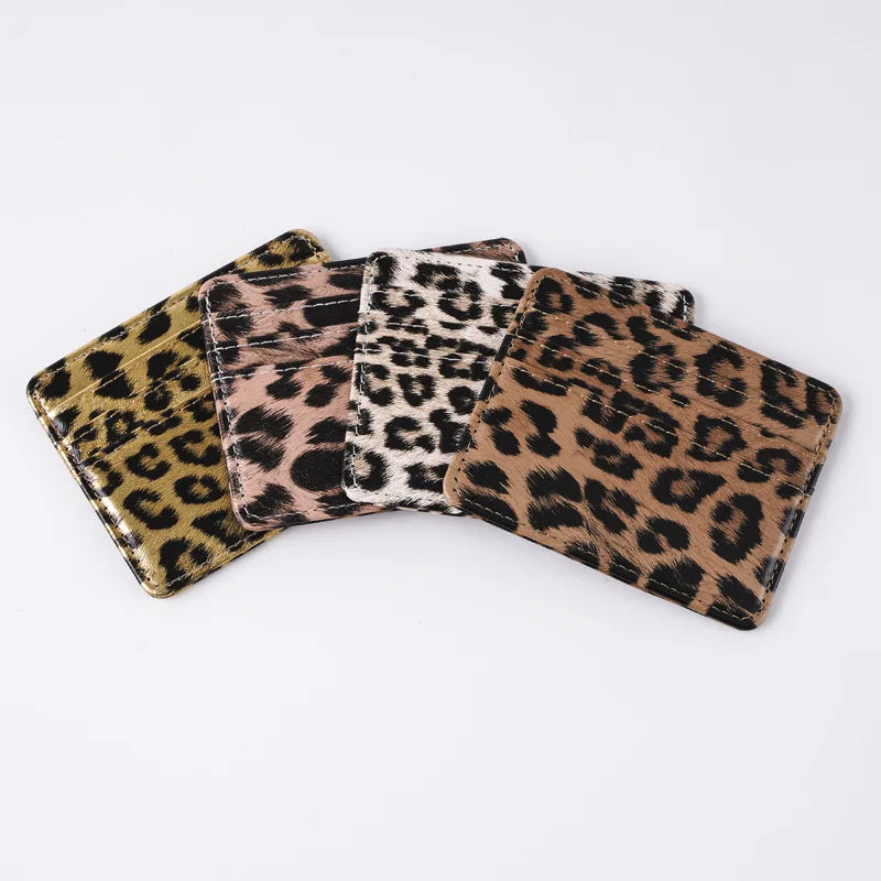 Leopard Kartenetui aus PU-Leder – Modischer ID- & Kreditkartenhalter im Animal-Design | Stylische Mini Wallet für Damen