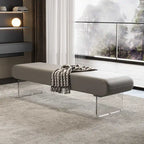 Designer Sitzbank & Ottoman aus Vintage PU-Leder – Moderne Bar- & Balkonbank mit Acrylbeinen im italienischen Stil