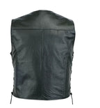 Herren Lederweste mit V-Ausschnitt – Ärmellose Sommer-Weste im Casual Style, Einreihig, Große Größen bis 5XL