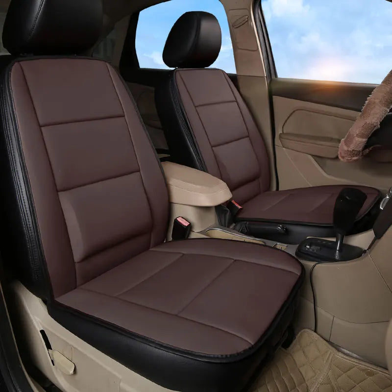 Integrierte Autositzauflage vorne aus Kunstleder – Rutschfester & abriebfester Sitzschutz, universell passend