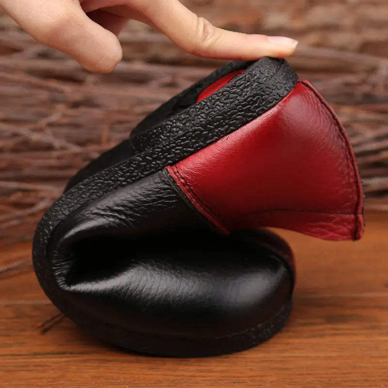 GKTINOO Designer Handmade Vintage Flats – Damen Loafers aus echtem Leder, runde Zehen, bequeme Sommer-Slipper