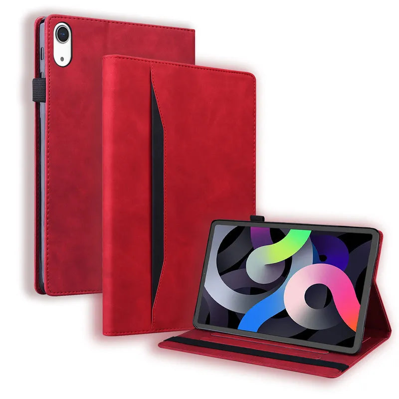 Funda tipo billetera de cuero de PU de lujo para iPad 11 (11. Generación 2025 / A16) y iPad 10. Generación - Funda con tapa con función de tarjeta y soporte 