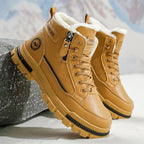 Bottes de neige pour hommes 2025 – High-Top PU-Lederstiefel, rutschfest, kaltresistent, Outdoor- und Winterstiefel