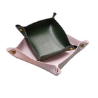 Nordic Style PU Leder Ablageschale – Faltbarer Desktop Organizer für Schlüssel, Schmuck & Kosmetik (21×14×8 cm)