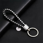 13 cm geflochtener PU-Leder Schlüsselanhänger – Farbiger Keyring für Damen &amp; Herren, modisches Auto- &amp; Taschen-Accessoire mit Metallring