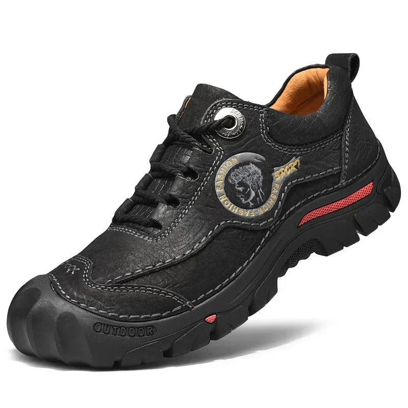 HNZPXW Herren Leder Sneaker – Atmungsaktive Sportschuhe für Alltag, Outdoor, Wandern & Reisen