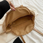 Sommerliche Damen Strandtasche aus Rundem Stroh – Grand sac de plage tissé avec sacs à main Hohem 