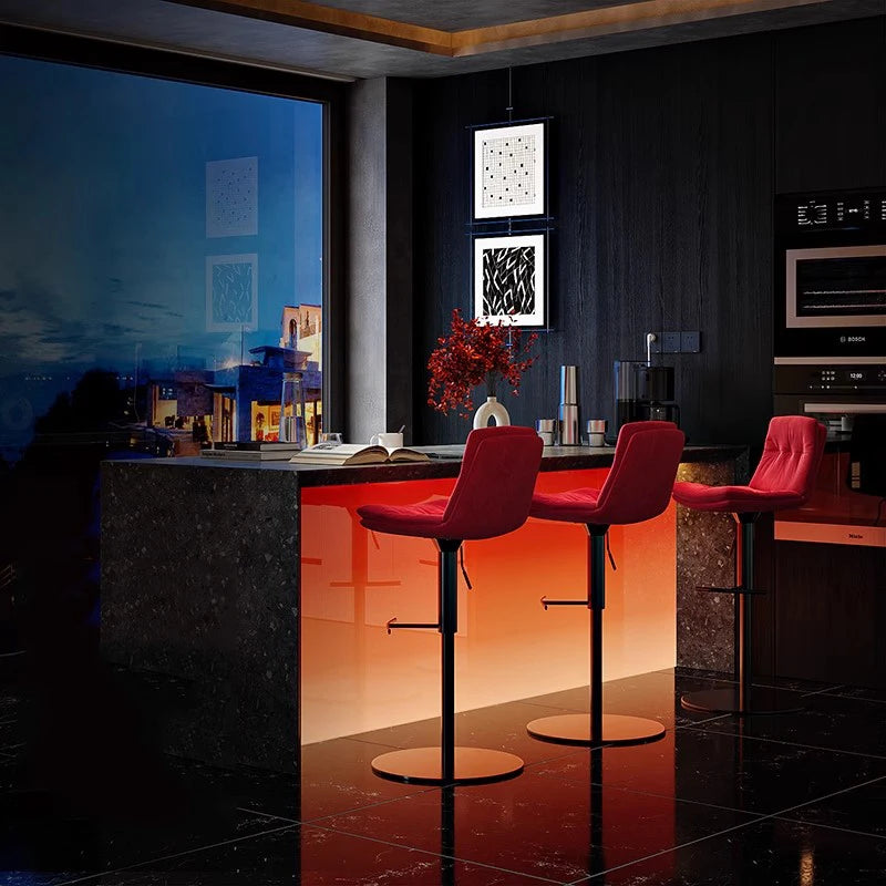 Moderner Leder-Barstuhl für Restaurant & Bar – Minimalistischer Designer Barhocker mit Rückenlehne, komfortabel & stilvoll