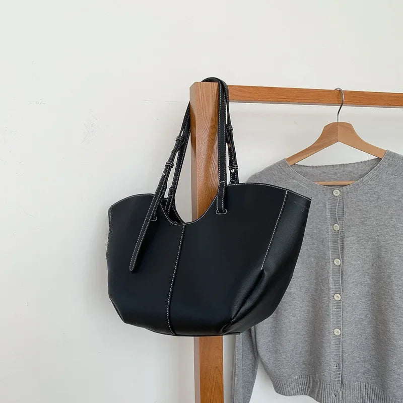 Vintage Damen Handtasche mit großem Fassungsvermögen – Elegante Schulter- & Unterarmtasche aus hochwertigem PU-Leder für Alltag & Shopping