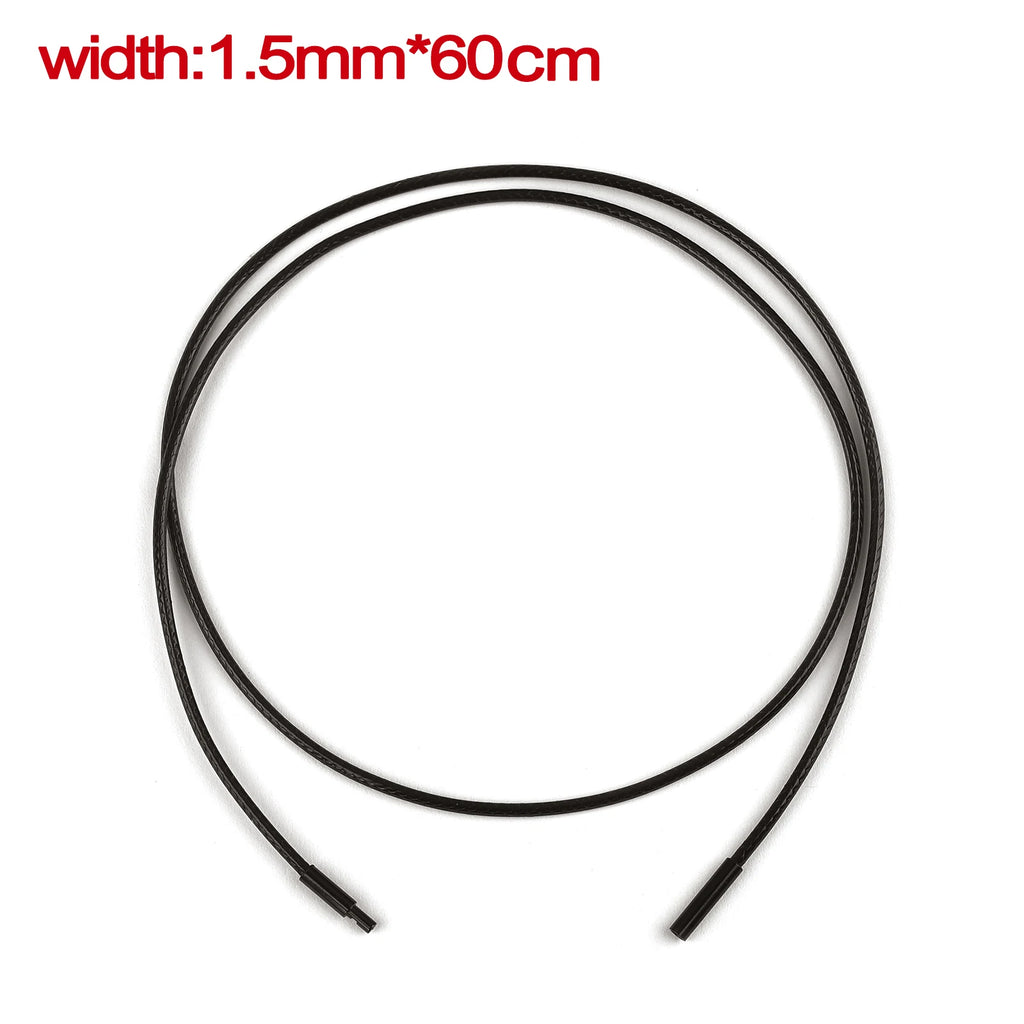 Handgefertigte Lederkette Schwarz/Braun 45–60 cm – Gewachste Flechtkordel mit Edelstahlverschluss für Damen &amp; Herren