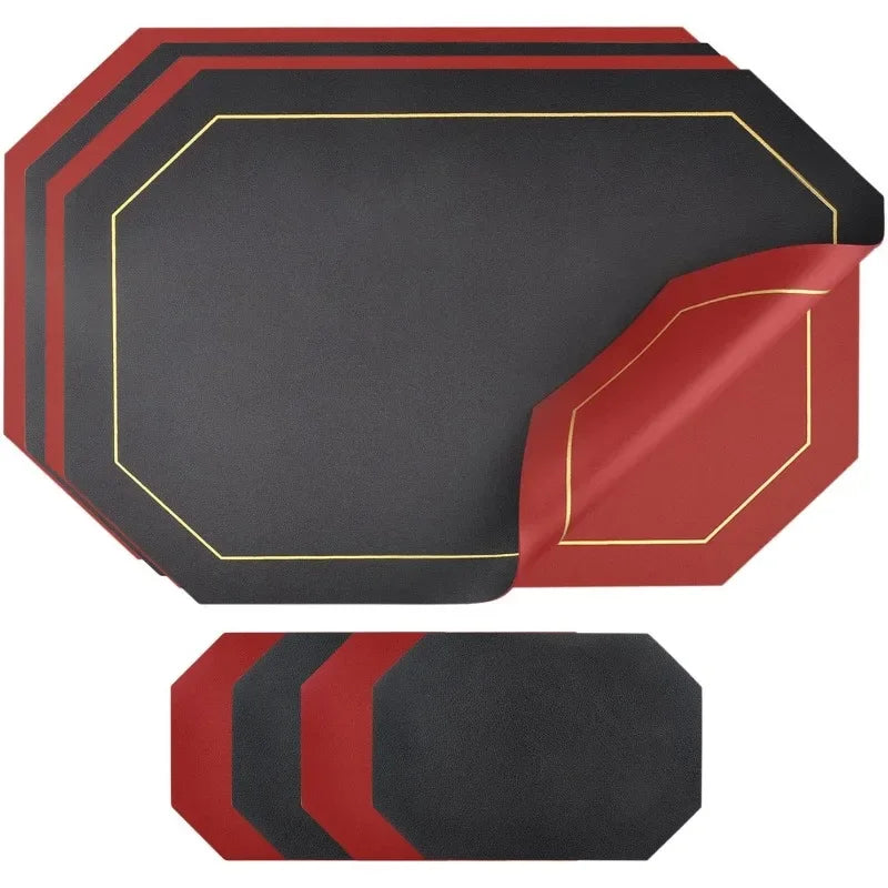 Kunstleder Tischsets – Wasserdichte, ölbeständige & hitzeresistente Platzmatten für Küche, Restaurant & Büro (1/4 Stück, 43 × 30 cm)