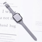 Schmales Lederarmband für Apple Watch – Elegantes Slim Leather Strap für Damen 38–45 mm & Ultra 49 mm mit Metallschließe