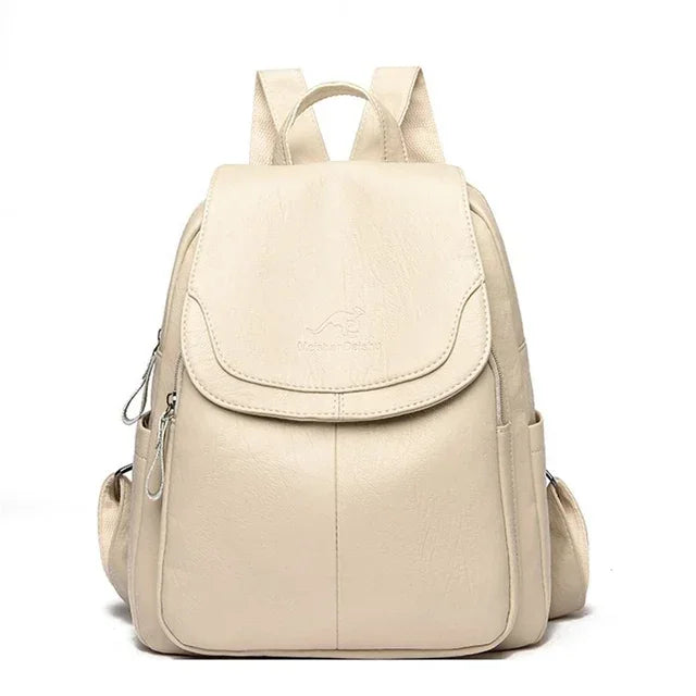 Eleganter Damen Leder-Rucksack – Modischer Schulterrucksack in Lederoptik, wasserdicht & vielseitig für Alltag, Schule und Reisen