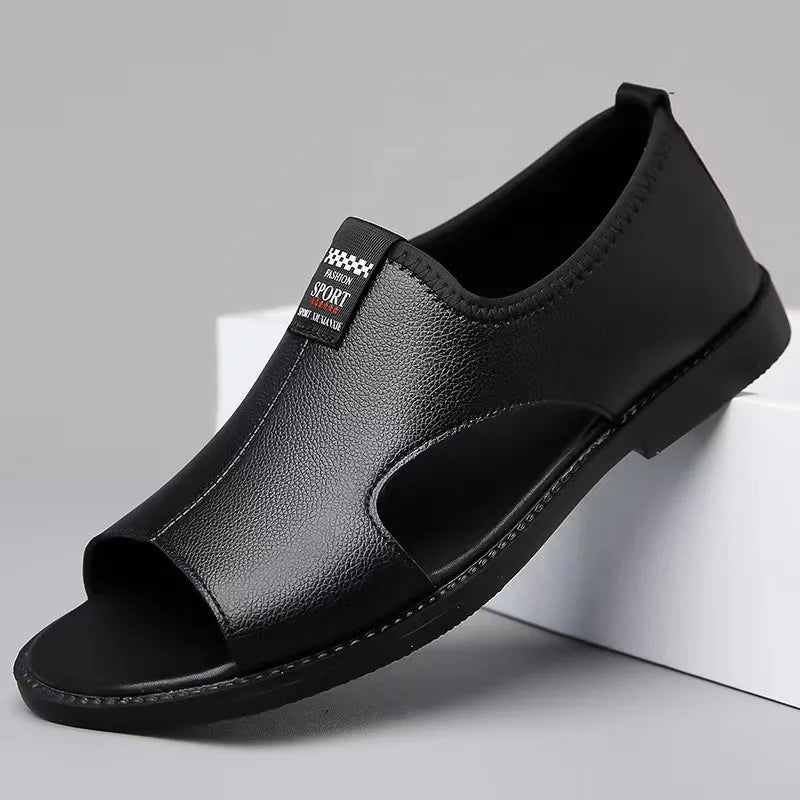 UXST Herren Ledersandalen 2024 – Claquettes d'été Gladiator de créateur, sandales confortables pour l'extérieur et les brins, Rutschfest und Leicht 