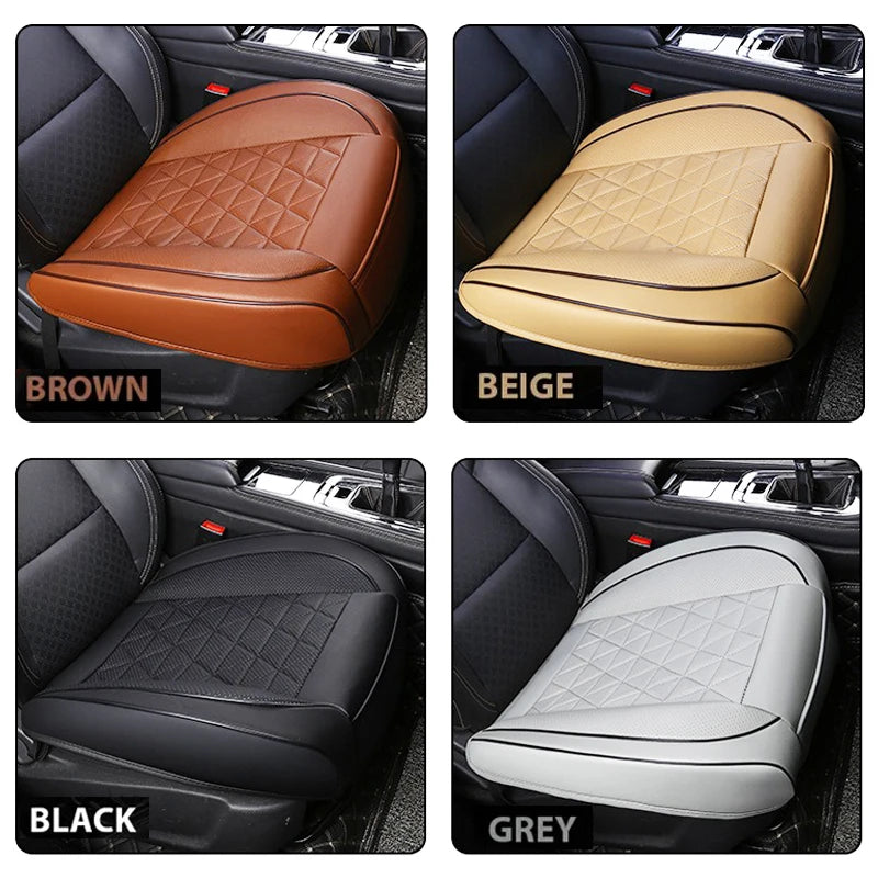 PU Leder Autositzauflage vorne – Universeller Sitzschoner mit Polsterung & Taschen, ganzjähriger Komfort
