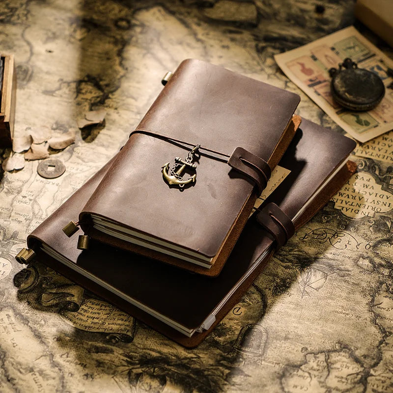 Hochwertiges Leder Traveler Notebook – Handgefertigtes Vintage Tagebuch & Organizer aus Rindsleder