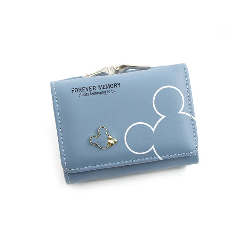 Disney Mickey Mouse Damen Geldbörse - Pequeña cartera de piel sintética para mujeres y niñas con diseño de dibujos animados 