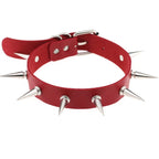 Collier en cuir PU gothique à rivets, style punk gothique, collier fantaisie exagéré, style gothique tendance.