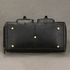 QINGWU Große Leder Reisetasche für Herren – Luxus Duffle & Suit Bag aus echtem Rindsleder mit hartem Korpus