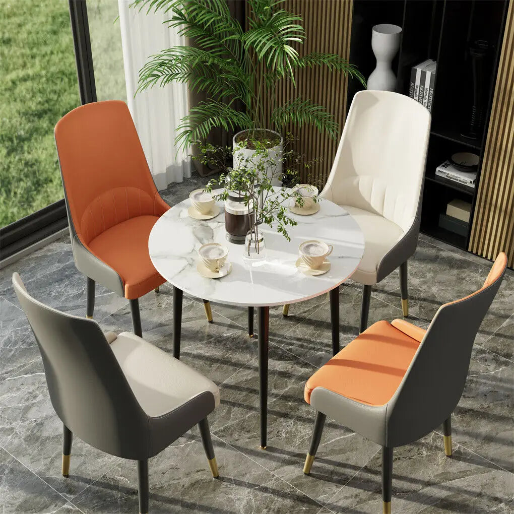 LUVODI Set aus 2 Esszimmerstühlen mit Armlehnen – Gepolsterte Dining Chairs aus Mikrofaserleder mit breitem Sitz, moderner Leisure Chair