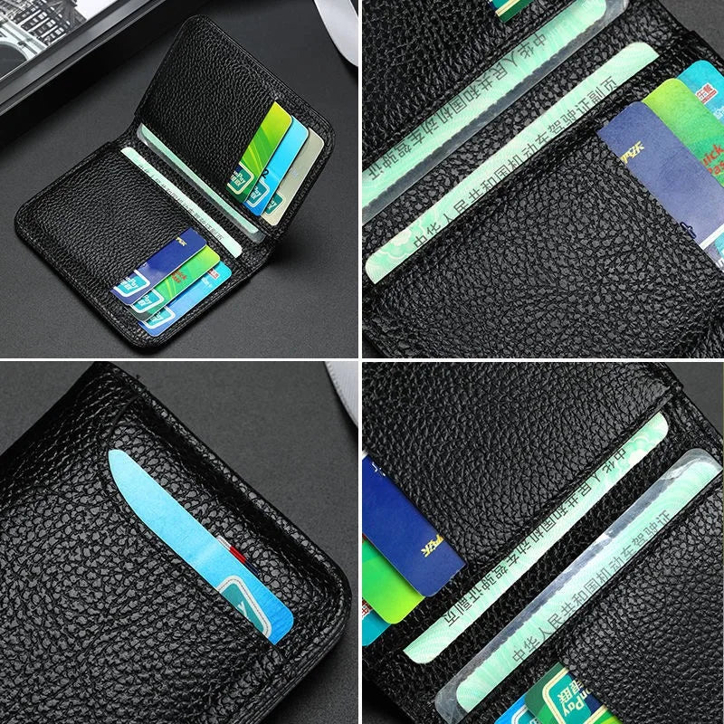 Super Slim Kartenetui aus PU-Leder – Ultraleichte Mini Geldbörse für Kreditkarten, Dünner Card Holder für Herren & Unisex