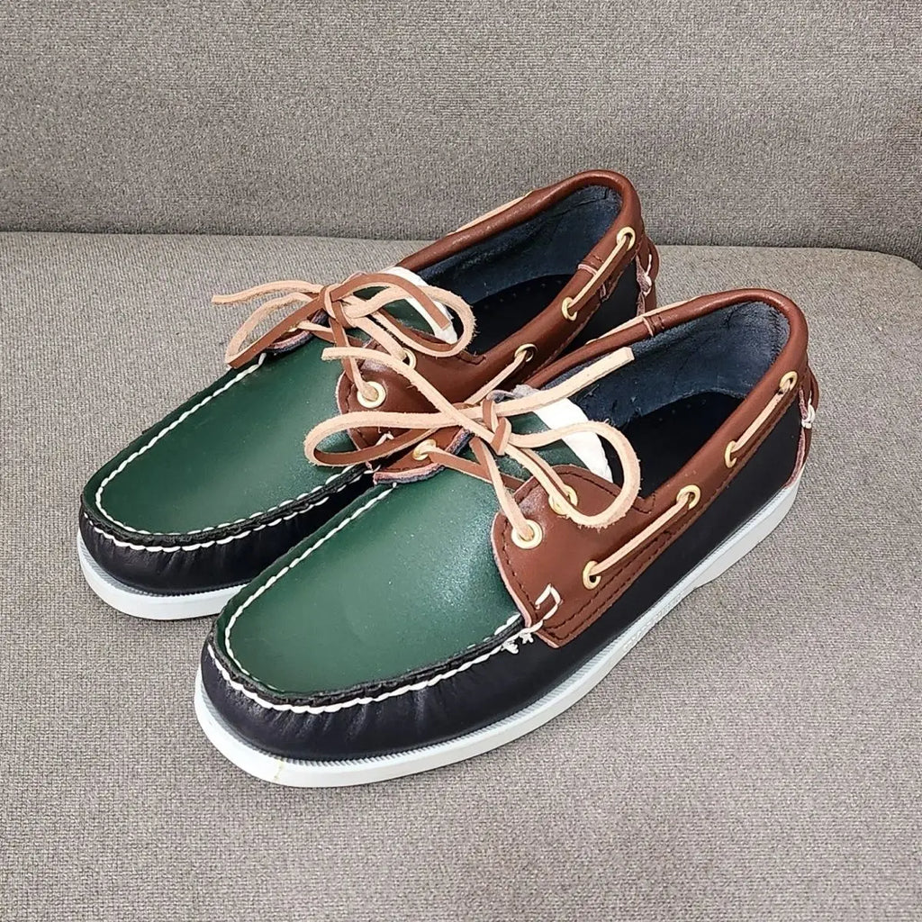 Handgefertigte Herren Bootsschuhe aus echtem Rindsleder – Klassische Leder Mokassins & Casual Loafer für Alltag und Freizeit