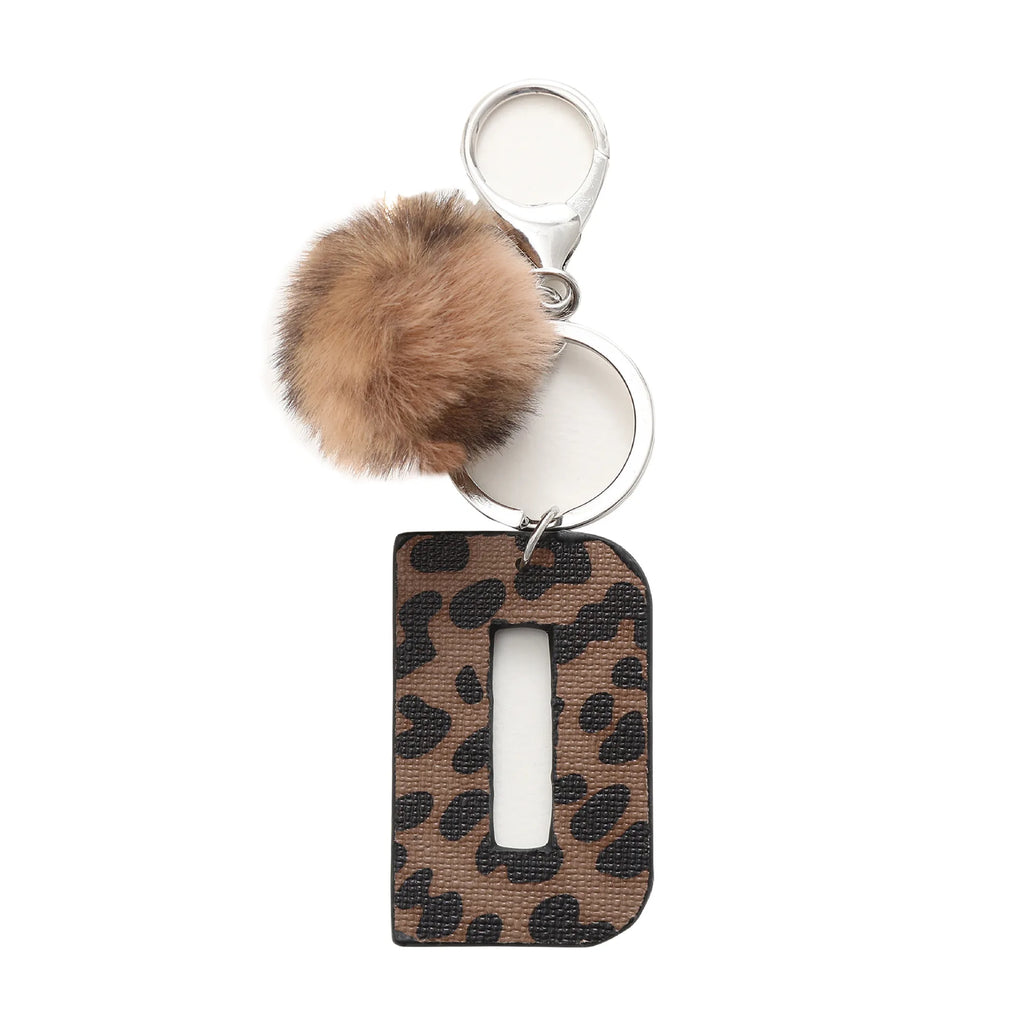 Modischer Leoparden Alphabet Schlüsselanhänger aus Kunstleder – Exquiser Buchstaben-Keyring as Handtaschen-Charm &amp; Geschenk 