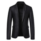 Veste en cuir PU pour hommes, coupe ajustée – Blazer décontracté au travail de pointe pour les repas et les herbes