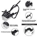 Hundemaulkorb aus Metall &amp; Leder – Atmungsaktiver, verstellbarer Maulkorb mit Lederführung für Hunde