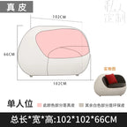 Nordisches Designer Leder-Sofa mit Schlaffunktion – Luxus Lounge Sofa im modernen Stil, geschwungene Relax-Couch aus Rindsleder für Wohnzimmer