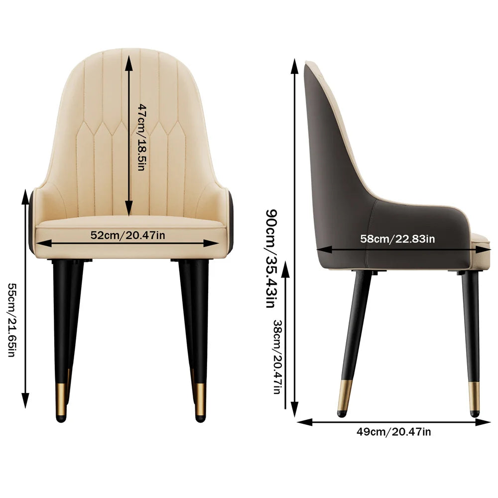 LUVODI Set aus 2 Esszimmerstühlen mit Armlehnen – Gepolsterte Dining Chairs aus Mikrofaserleder mit breitem Sitz, moderner Leisure Chair