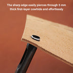 WUTA Basic Series Langloch Lederstanzer Set (3–7 tlg.) – Ovale Lochpfeifen aus Carbonstahl für Gürtel, Uhrenarmbänder & Lederarbeiten