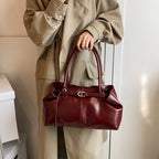 ISKYBOB PU-Leder Handtasche - Gros Kapazität Multifunktionale Schultertasche &amp; Underarm Tote Bag pour Femme 