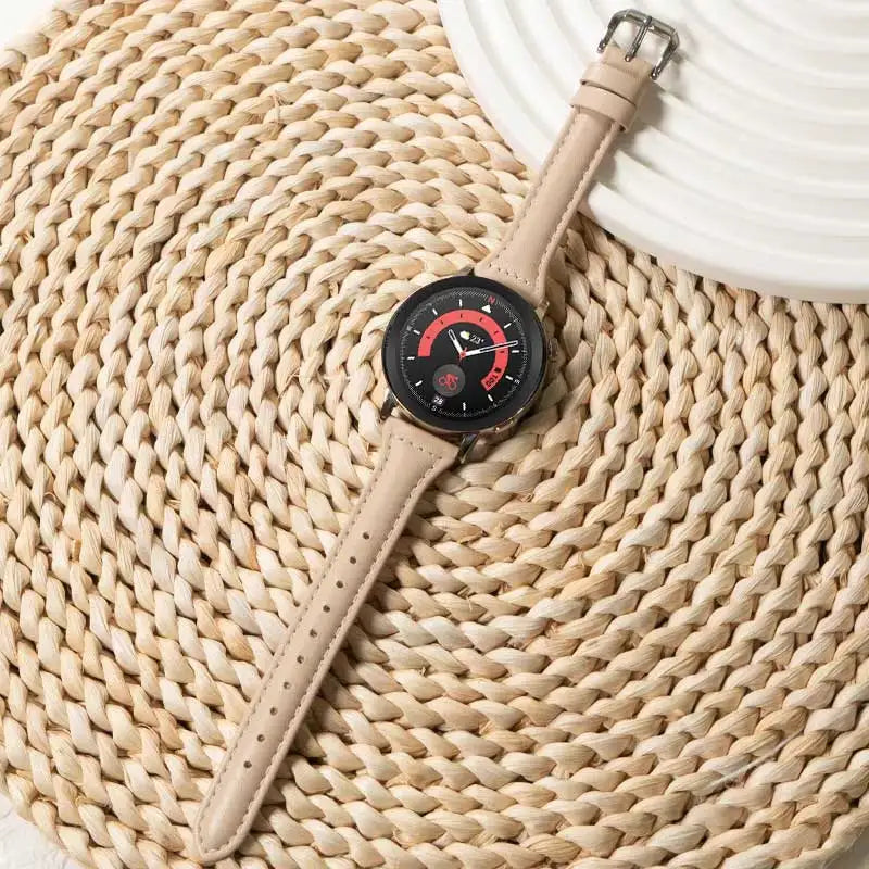 Brazalete de cuero delgado para Samsung Galaxy Watch y Huawei Watch – Brazalete elegante para reloj inteligente de 20 mm y 22 mm para deportes y etiquetas 