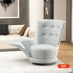 Moderner drehbarer Ledersessel in Schwarz – Übergroßer Relax-Wohnzimmerstuhl mit Armlehnen, lujoso sillón de diseño nórdico