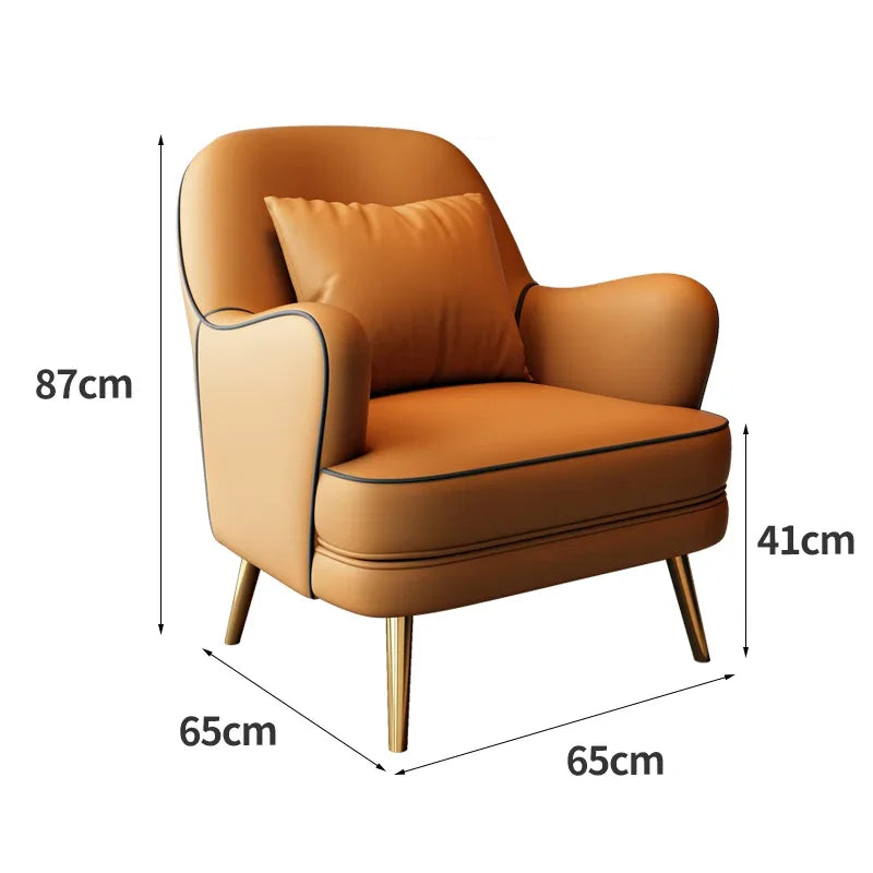 Luxuriöser Designer-Armchair im nordischen Stil – Stabiler Lounge- & Lesesessel mit Rückenstütze für Wohnzimmer & Hotel