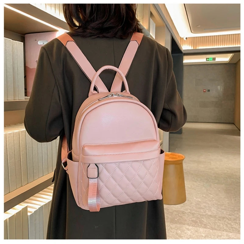 Personalisierter Damen PU Leder Rucksack – Bestickter Fashion Backpack mit Namen, kompakt & stilvoll für Alltag & Outdoor