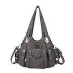 Angelkiss Damen Schultertasche aus PU-Leder – Große Hobo Handtasche mit Reißverschluss, Crossbody & Satchel für Alltag & Party