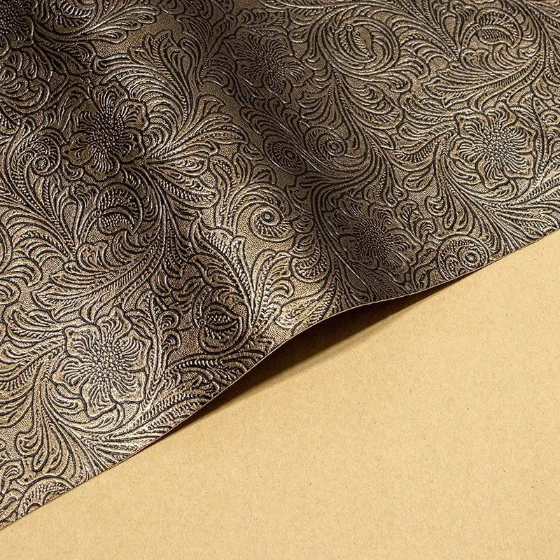 Selbstklebendes Kunstleder mit Blumenstruktur – Farbige PU Lederfolie 0,7 mm für DIY Ohrringe, Haaraccessoires & Bastelarbeiten