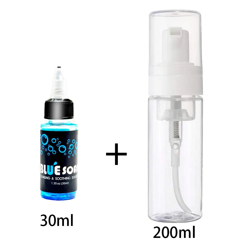 Tattoo Blue Soap Reinigungs- & Beruhigungslösung mit Schaumspender – Professionelles Tattoo Cleaning & Aftercare Set