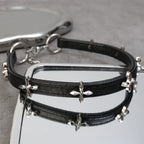 Black PU-Leder Choker mit Nieten – Punk &amp; Gothic Halsband für Damen &amp; Herren, Biker Collar im Rock-Stil 