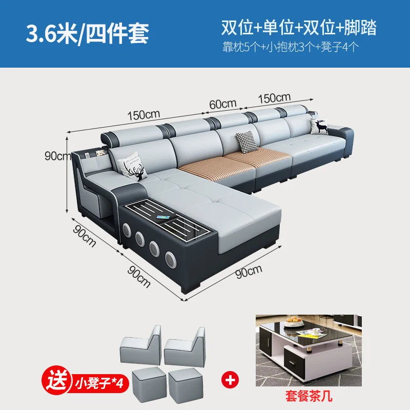 Designer Luxus Ledersofa – Modernes, erweiterbares Center-Seater & Sectional Sofa aus Echtleder für exklusive Wohnräume