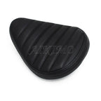 Motos de asiento de cuero con estilo retro Cafe Racer – Flacher Universalsitz para Bobber &amp; Chopper, Stoßdämpfend y vintage-schwarz 