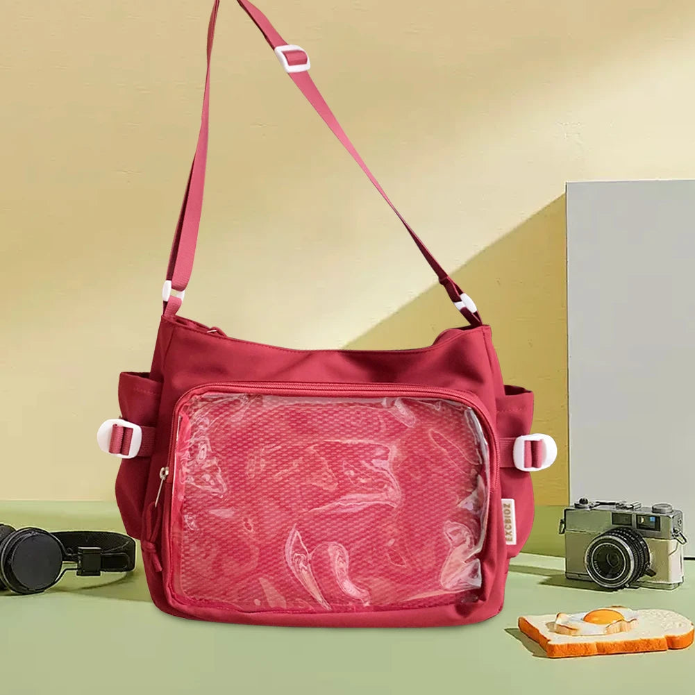 Sac Ita pour femme au style japonais – Sac à dos avec fenêtre claire, multi-poches et sacs de rangement
