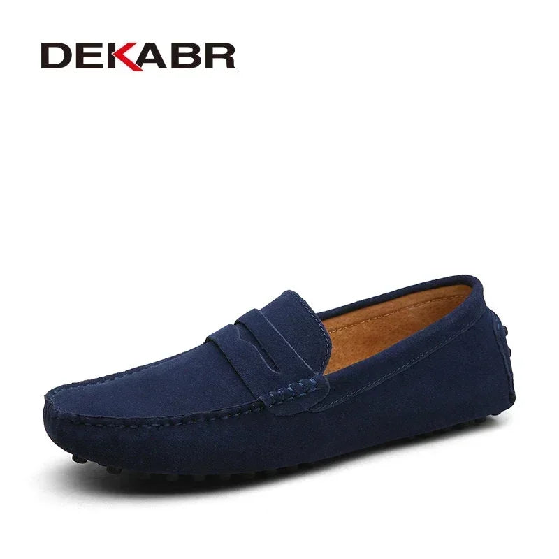DEKABR Herren Loafer aus echtem Rindsleder – Bequeme Slip-On Mokassins & Driving Shoes in großen Größen bis 49