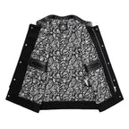 SOA Club Style Herren Biker Weste – Slim Fit Motorrad Weste mit Denim-Patchwork & Stickerei, Ärmellose Sons of Anarchy Style Waistcoat