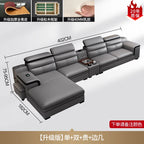 Smartes Leder-Ecksofa aus Rindsleder mit kabellosem Laden & Audio – Modernes Designer Sofa mit Massagefunktion und Stauraum