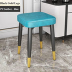 Moderner Esszimmerstuhl aus Leder mit Latexpolster – Stapelbarer Light-Luxury Dining Chair mit Carbonstahlrahmen & rutschfesten Füßen